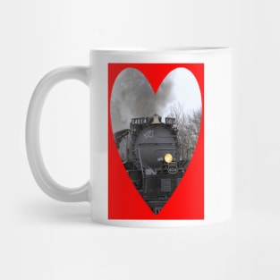 Big Boy 4014 with tree's,clouds,steam and smoke going threw Black Wolf Kansas Mug